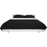 vidaXL - Bedsprei - Zwart en Wit - Microvezel - Dubbelzijdig Gequilt
