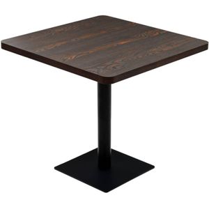 vidaXL Bistrotisch MDF und Stahl Quadratisch 80×80×75cm Dunkle Esche