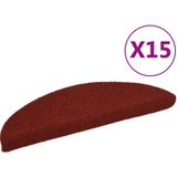 vidaXL Trapmatten - Bordeaux Rood - Polypropyleen - 15 Stuks