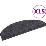 Trapmatten - Donkergrijs - Genaaldvilte Stof - Set van 15