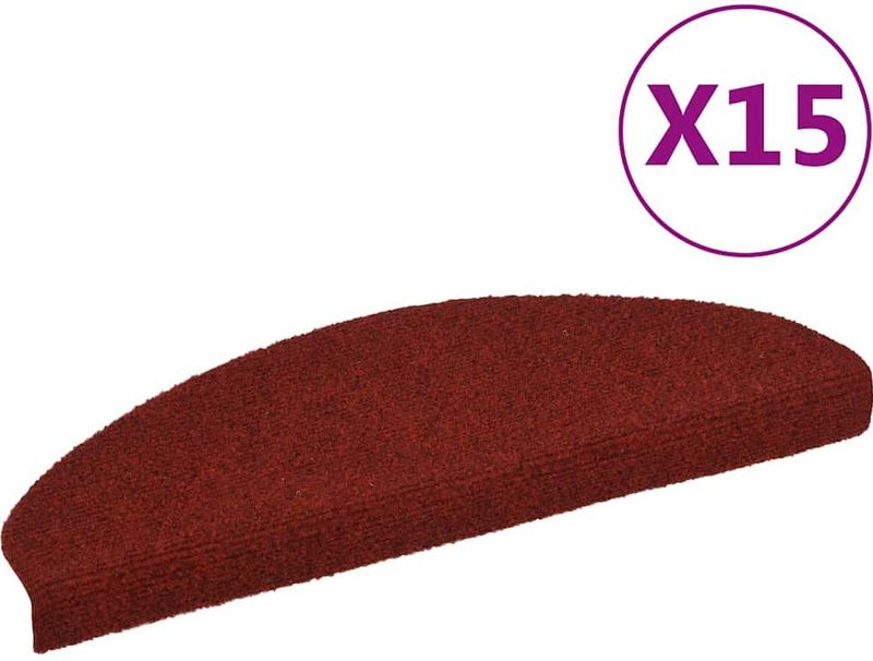 Trapmat - Rood - Genaaldvilte Stof - Set van 15