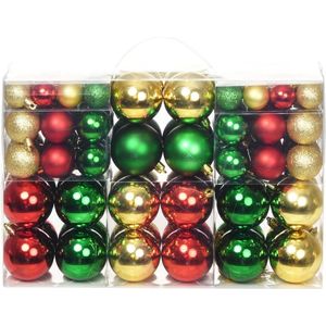 Kerstballen 100 st Rood/Goud/Groen - Glanzende, onbreekbare decoraties voor een betoverend kerstfeest