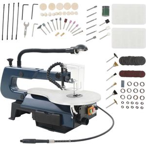 Figuurzaagmachine - Blauw - Gietijzer, Aluminium, Kunststof - Inclusief 4 Zaagbladen