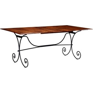 vidaXL Eettafel 200x100x76 cm massief hout met honingafwerking