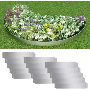 vidaXL Grasboorden 15 st 100x20 cm gegalvaniseerd staal