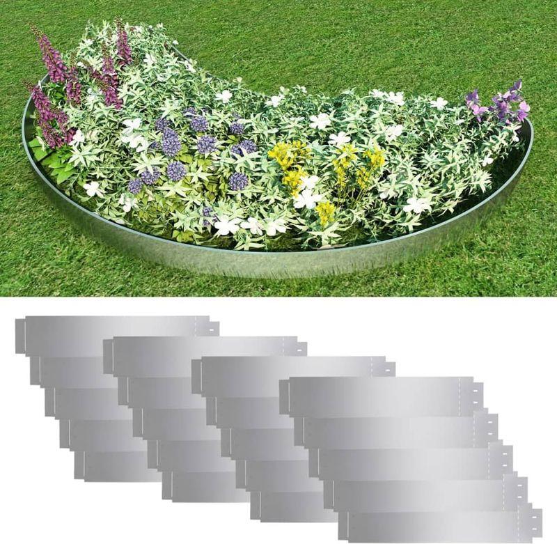 vidaXL - Grasboorden - 20 - st - 100x20 - cm - gegalvaniseerd - staal
