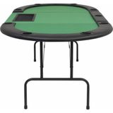 VidaXL Pokertafel 9 Spelers Ovaal 3-Voudig Inklapbaar Groen