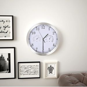 Vidaxl - Wanduhr mit Quarzwerk, Hygrometer und Thermometer 30 cm Weiß