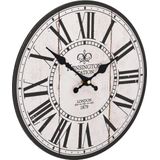 Wandklok - Wit-Zwart - MDF - Diameter 30 cm