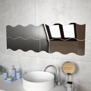 vidaXL - Wandspiegels - golfvormig - 4 - st - 60x18,5 - cm - glas