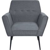 VidaXL Fauteuil Staal en Stof Lichtgrijs