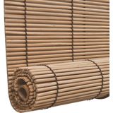 vidaXL Rolgordijn - Bruin - Bamboe - 100x220 cm