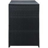 Vidaxl - Mülltonnenbox für 2 Tonnen Poly Rattan Schwarz 148x80x111 cm