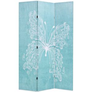 vidaXL Raumteiler klappbar 120 x 170 cm Schmetterling Blau