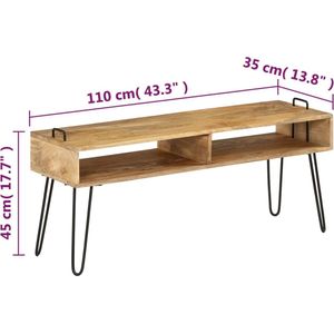 VidaXL TV-meubel 110x35x45 cm - Massief Mangohout