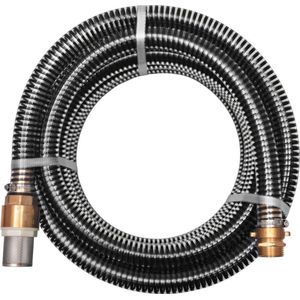 VidaXL Zuigslang met messing koppelingen 4 m 25 mm zwart