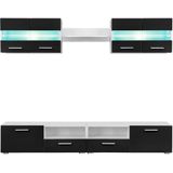 Vidaxl - TV-Wohnwand-Set 5-tlg. LED-Leuchten Hochglanz-Schwarz