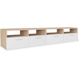 vidaXL-Tv-meubels-95x35x36-cm-spaanplaat-eikenkleurig-en-wit-2-st