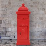 Säulenbriefkasten Aluminium Vintage-Stil Rostfrei Rot Vidaxl