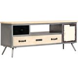 VidaXL TV-meubel 120x30x45 cm Massief Mangohout en Staal