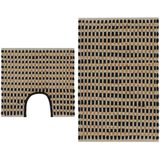 vidaXL Handgewebtes Badematten-Set Jute Stoff Natur und Schwarz