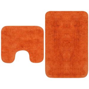 vidaXL - Badmattenset - stof - oranje - 2-delig