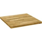 VidaXL Vierkant Tafelblad 44mm 80x80cm Massief Eikenhout