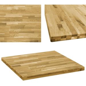 VidaXL Vierkant Tafelblad 44mm 80x80cm Massief Eikenhout