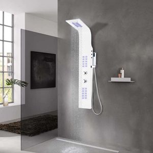 vidaXL - Douchepaneel - 20x44x130 - cm - aluminium - wit