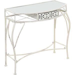 vidaXL Beistelltisch Französischer Stil Metall 82x39x76 cm Weiß