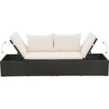 vidaXL Tuinbed 195x60 cm poly rattan zwart