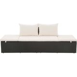 vidaXL Tuinbed 195x60 cm poly rattan zwart