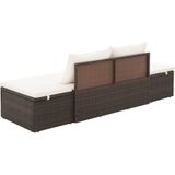 vidaXL Tuinbed 195x60 cm poly rattan bruin