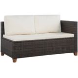 VidaXL 4-Delige Loungeset met Kussens - Poly Rattan Bruin