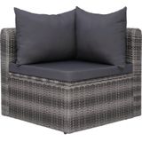 VidaXL 8-delige Loungeset met Kussens - Poly Rattan Grijs