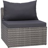 VidaXL 3-Delige Loungeset met Kussens - Poly Rattan Grijs