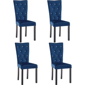 VidaXL-Eetkamerstoelen-4-st-fluweel-donkerblauw