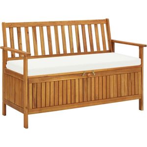 vidaXL - Tuinopslagbank - Massief Acaciahout - 120x63x84 cm