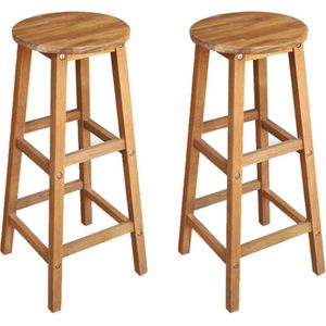vidaXL Barhocker 2 Stk. Massivholz Akazie