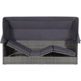 VidaXL Tuinbed met Luifel 205x62 cm Poly Rattan Grijs