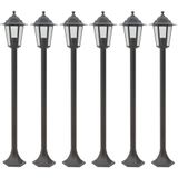 VidaXL Paalverlichting Voor Tuin E27 110 cm Aluminium Brons 6 St