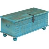 Vidaxl - Aufbewahrungstruhe Massivholz Mango Blau 100x40x41 cm