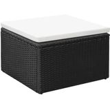 vidaXL 3-delige Loungeset poly rattan zwart en wit