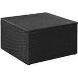 VidaXL 3-delige Loungeset Poly Rattan Zwart en Grijs