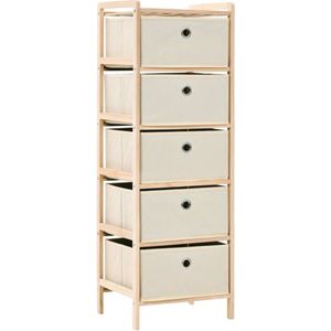 vidaXL-Opbergmeubel-met-5-stoffen-manden-cederhout-beige