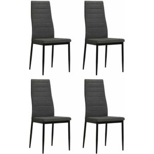 vidaXL Eetkamerstoelen 4 st stof donkergrijs - 246180