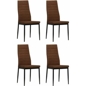 vidaXL-Eetkamerstoelen-4-st-stof-bruin