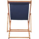 VidaXL Inklapbare Strandstoel - Stof en Houten Frame - Blauw