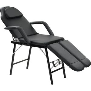 vidaXL Gezichtsbehandelstoel - Draagbaar - Zwart - Kunstleer