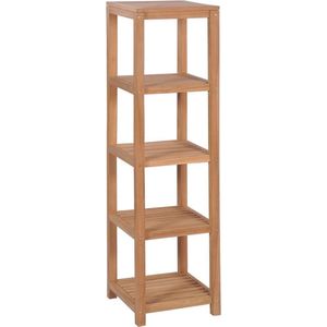 vidaXL - Badkamer Opbergrek - Teakhout - 4-laags - 42x42x165 cm